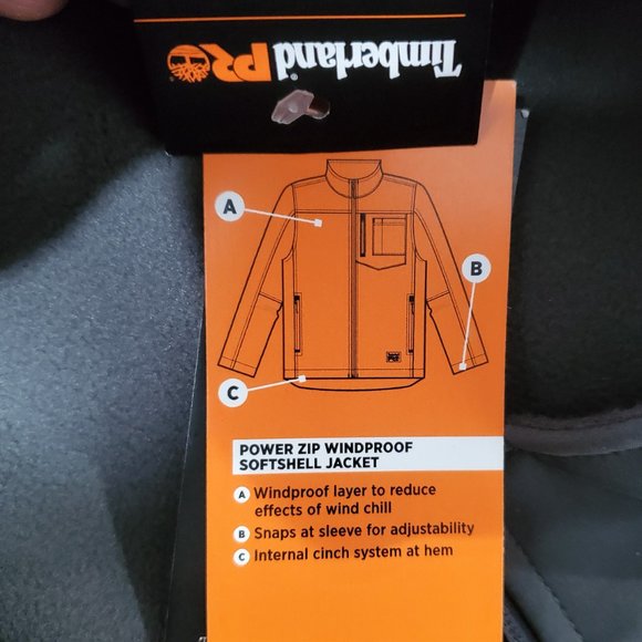 New Timberland Pro Men's Jacket Softshell Windproof Water Repel Workwear Coat M - Picture 7 of 9